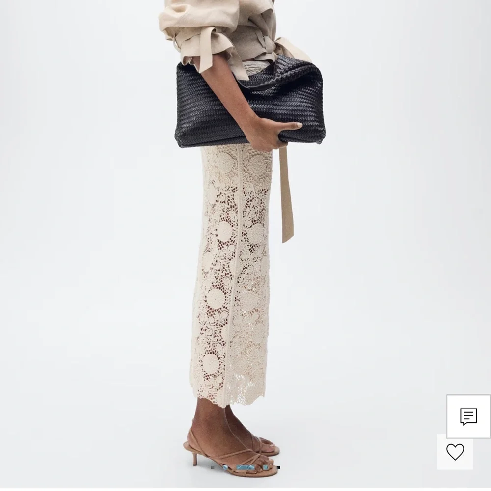 Mango Beige Crochet Midi Skirt - Picture 3 of 6